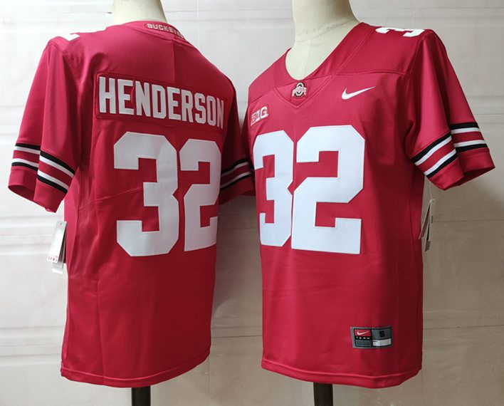 Men Ohio State Buckeyes #32 Henderson Red Nike 2025 NCAA Jersey->ncaa teams->NCAA Jersey